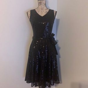 Donna Karan sequined fit and flare dress